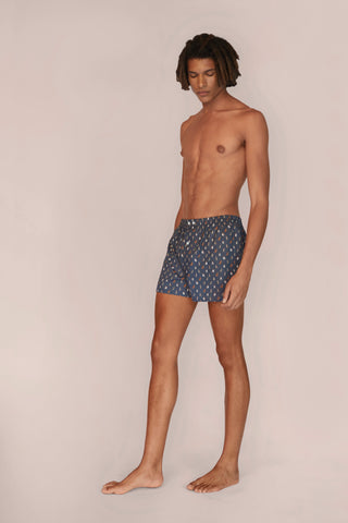 Ultra-Light Cotton Boxers - Dog Print - Charcoal Gray