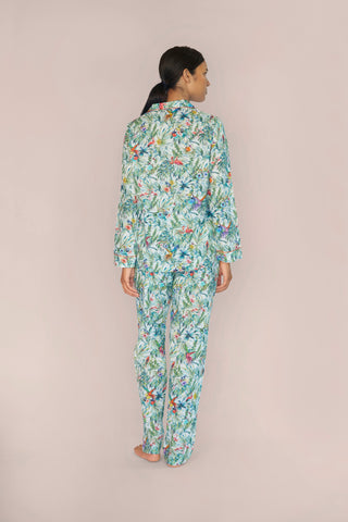 Ultra-Light Cotton Pajama Set - Tropical Print