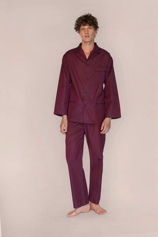 Cotton Pajama Set - Deep Burgundy