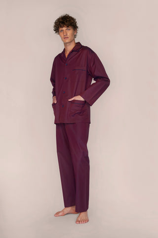Cotton Pajama Set - Deep Burgundy