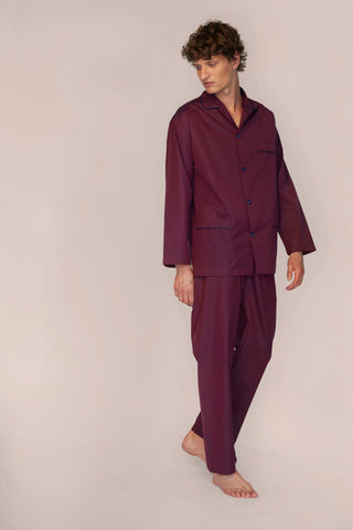 Cotton Pajama Set - Deep Burgundy