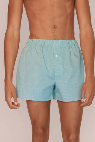 Cotton Boxers - Gingham - Kelly Green