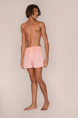 Cotton Boxers - Gingham - Tangerine Orange