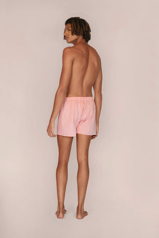 Cotton Boxers - Gingham - Tangerine Orange