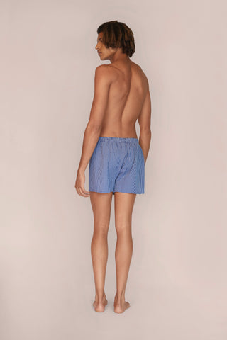 Cotton Boxers - Checkered - Ink Blue