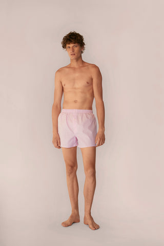 Cotton Boxers - Gingham - Rose