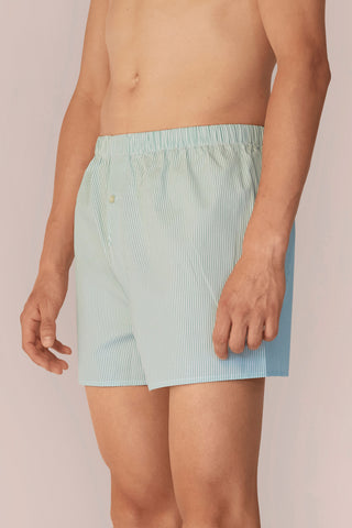 Cotton Boxers - Striped - Apple Green