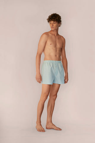 Cotton Boxers - Striped - Apple Green