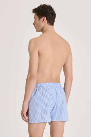 Cotton Boxers - Striped - Sky