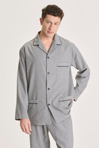Cotton Flannel Pajama Set - Ash Gray