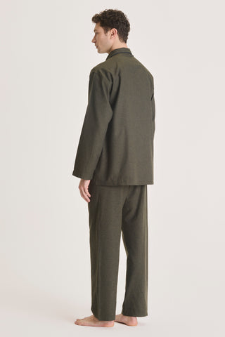 Cotton Flannel Pajama Set - Forest Green