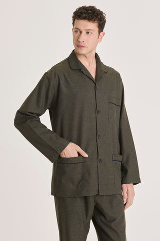 Cotton Flannel Pajama Set - Forest Green