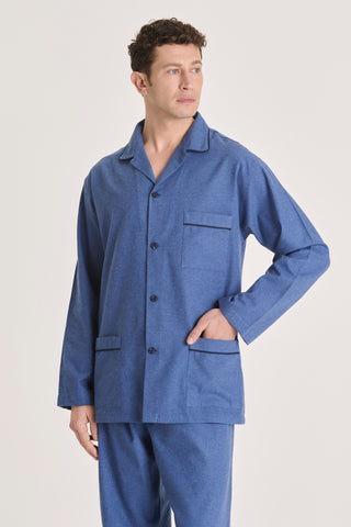 Cotton Flannel Pajama Set - Jeans Blue
