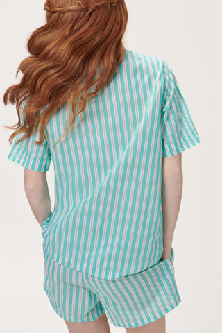 Striped Cotton Voile Short Pajama Set