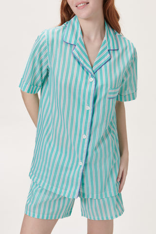 Striped Cotton Voile Short Pajama Set