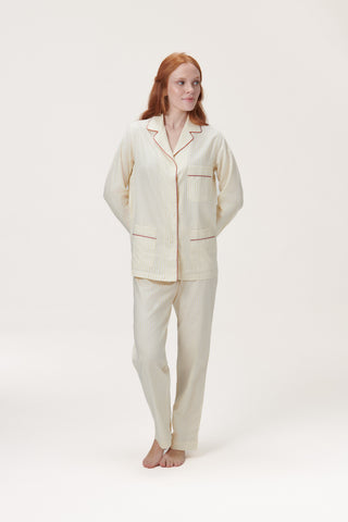 Soft Cotton Pajama Set - Striped - Limoncello Yellow