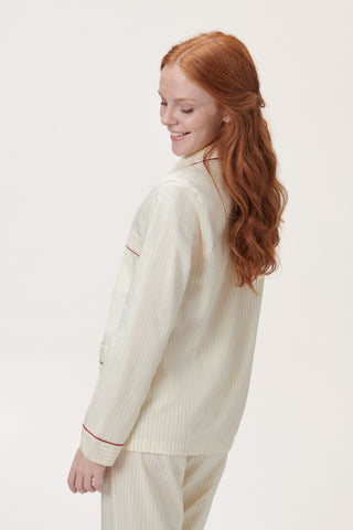Soft Cotton Pajama Set - Striped - Limoncello Yellow