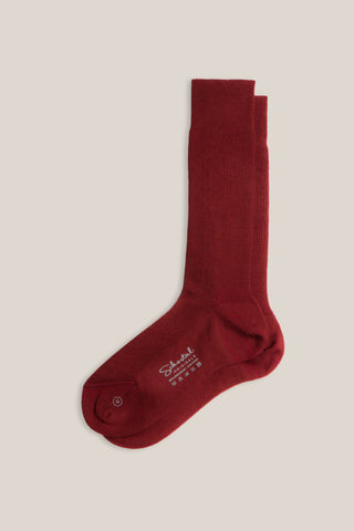 Merino Wool Gentle Ribbed Socks - Mid-Calf - Terracotta