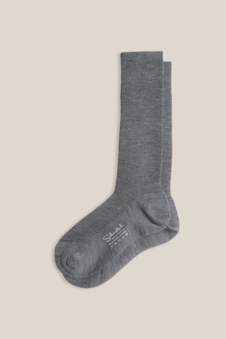Merino Wool Gentle Ribbed Socks - Mid-Calf - Ash gray