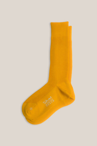 Merino Wool Gentle Ribbed Socks - Mid-Calf - Yellow Ochre