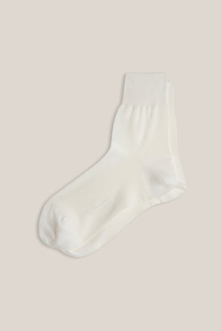 Light Stretch Cotton Quarter Socks - White