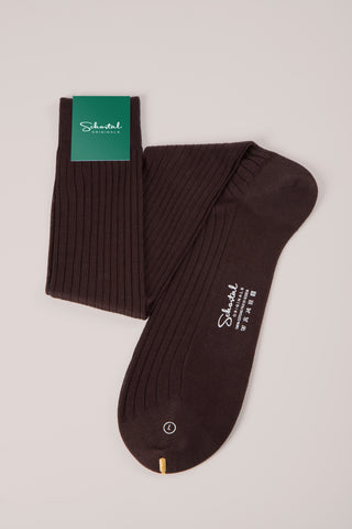 Cotton Lisle Ribbed Socks - Over-the-Calf