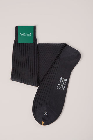 Cotton Lisle Ribbed Socks - Over-the-Calf