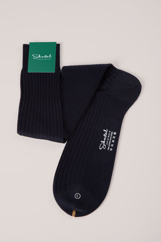 Cotton Lisle Ribbed Socks - Over-the-Calf