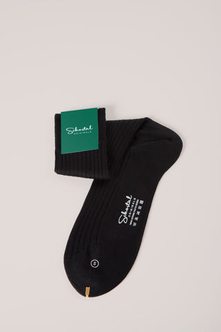 Cotton Lisle Ribbed Socks - Mid-Calf