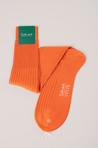 Fine Cotton Lisle Ribbed Socks - Over-the-Calf