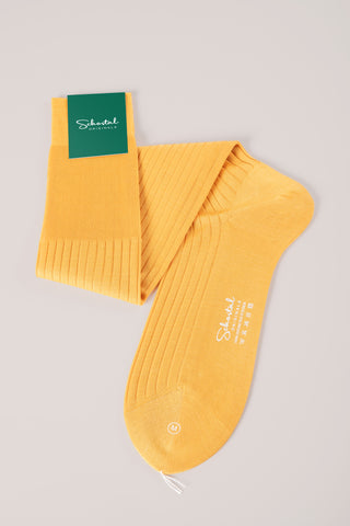 Fine Cotton Lisle Ribbed Socks - Over-the-Calf