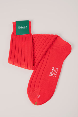 Thick Cotton Lisle Ribbed Socks - Over-the-Calf