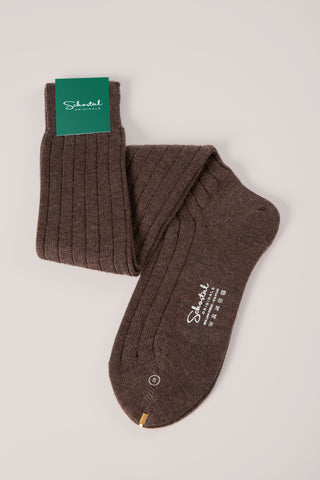 Thick Merino Wool Ribbed Socks - Over-the-Calf