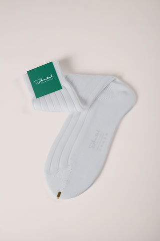 Thick Cotton Lisle Ribbed Socks - Mid-Calf