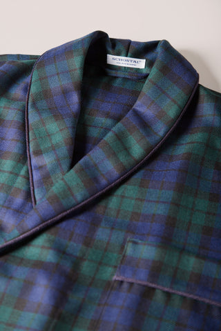Black Watch Tartan Wool Robe