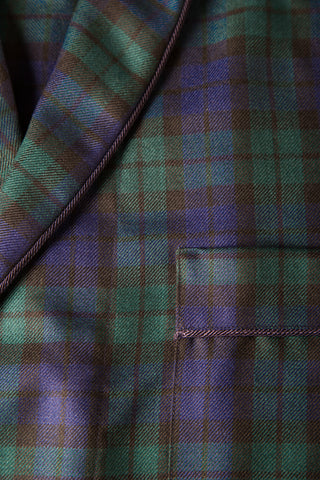 Black Watch Tartan Wool Robe