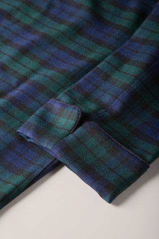 Black Watch Tartan Wool Robe