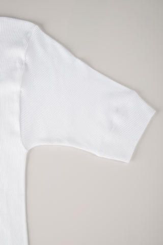 Vintage Half-Sleeve Cotton Ribbed T-Shirt