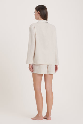 Linen-Bamboo Pajama Set with Shorts - Raw Linen