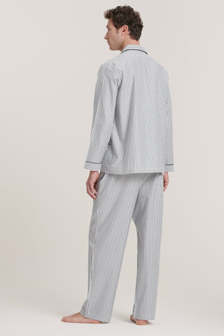 Soft Cotton Pajama Set - Striped - Ash Gray