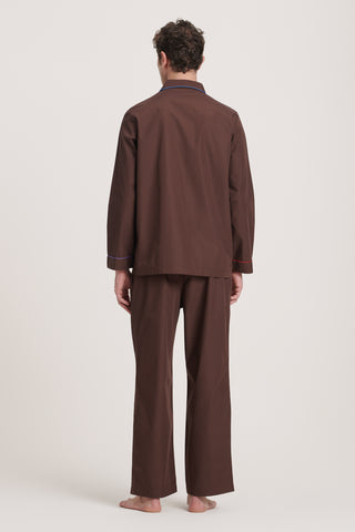 Rainbow Cotton Pajama Set - Chocolate Brown