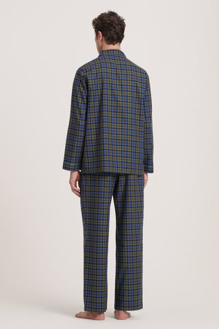 Cotton Pajama Set - Plaid - Brown and Olive Green