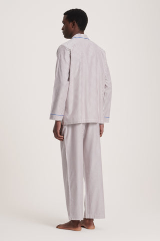 Soft Cotton Pajama Set - Striped - Mocha