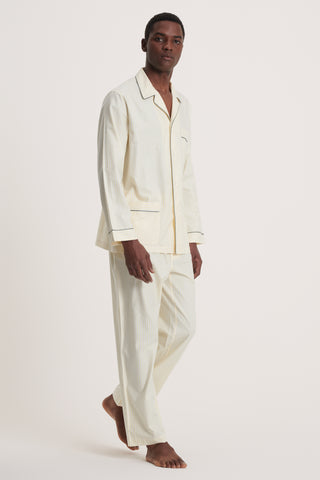 Soft Cotton Pajama Set - Striped - Limoncello