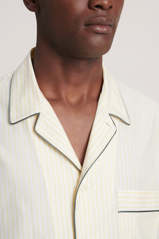 Soft Cotton Pajama Set - Striped - Limoncello