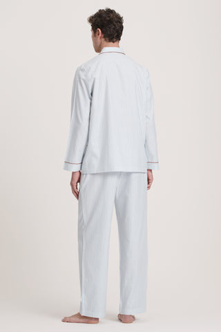 Soft Cotton Pajama Set - Striped - Sky