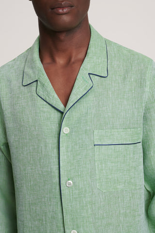 Pure Linen Pajama Set - Riviera Green