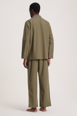 Rainbow Cotton Pajama Set - Olive Green