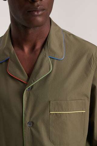 Rainbow Cotton Pajama Set - Olive Green