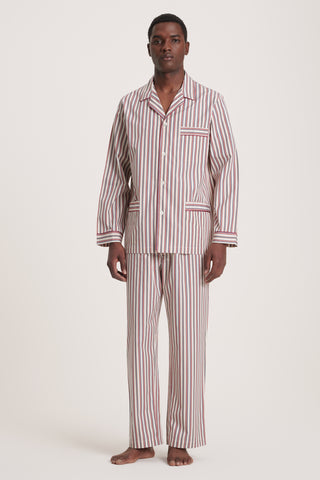 Luxury Two-Ply Cotton Pajama Set – Multicolor Stripe